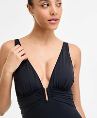 Bleu by Rod Beattie Women's Plunging V-Neck One-Piece Swimsuit