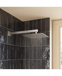 Square Wall-Mounted Shower Arm - 304 Stainless Steel, Universal 1/2" Npt Thread, Corrosion-Resistant, Easy Install, with Decorative Cover