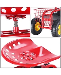 Garden Cart with Heavy Duty Tool Tray