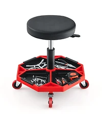 330 Lbs Capacity Pneumatic Rolling Mechanic Stool with Padded Seat