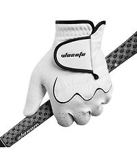 Wosofe Men s Golf Glove Left Hand non-slip breathable Lycra Nanocloth Soft Comfortable No Sweat All Weather liner and Green Fork