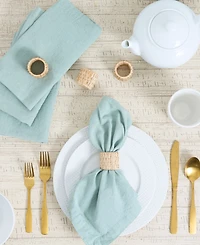 Design Imports Rattan Napkin Ring, Set of 4