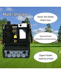 Wosofe Golf Cart Hanging Bag Lightweight Folding Storage Portable Accessories with Adjustable Strap 1 Divot Tool and 4 Tees Unisex