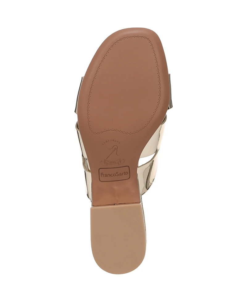 Franco Sarto Women's Nuala Open Toe Block Heel Slide Sandals