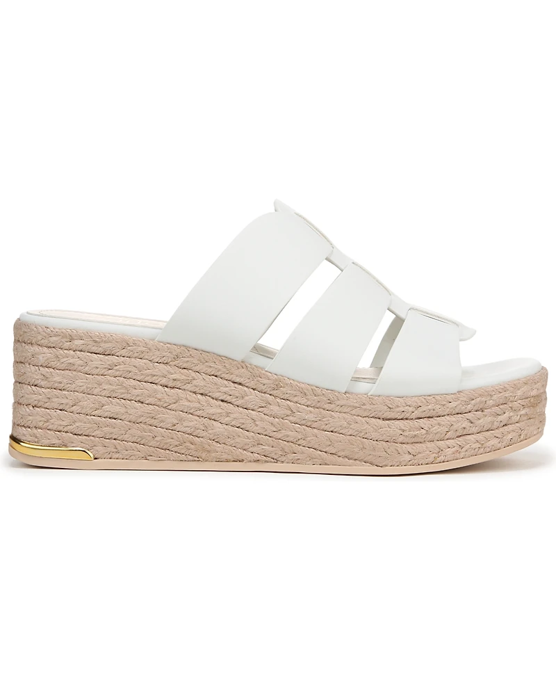 Franco Sarto Women's Tevin Open Square Toe Espadrille Slide Platform Sandals