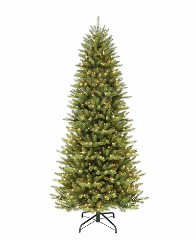 Puleo 6.5FT Pre-lit Slim Franklin Fir Artificial Christmas Tree