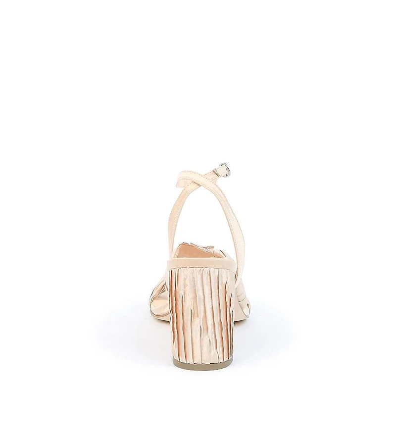 Alterre Women's Nude Satin Customizable Twist Sandals