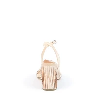 Alterre Women's Nude Satin Customizable Twist Sandals