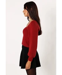 Petal and Pup Women's Gia Sweetheart Neck Bell Sleeve Knit Sweater