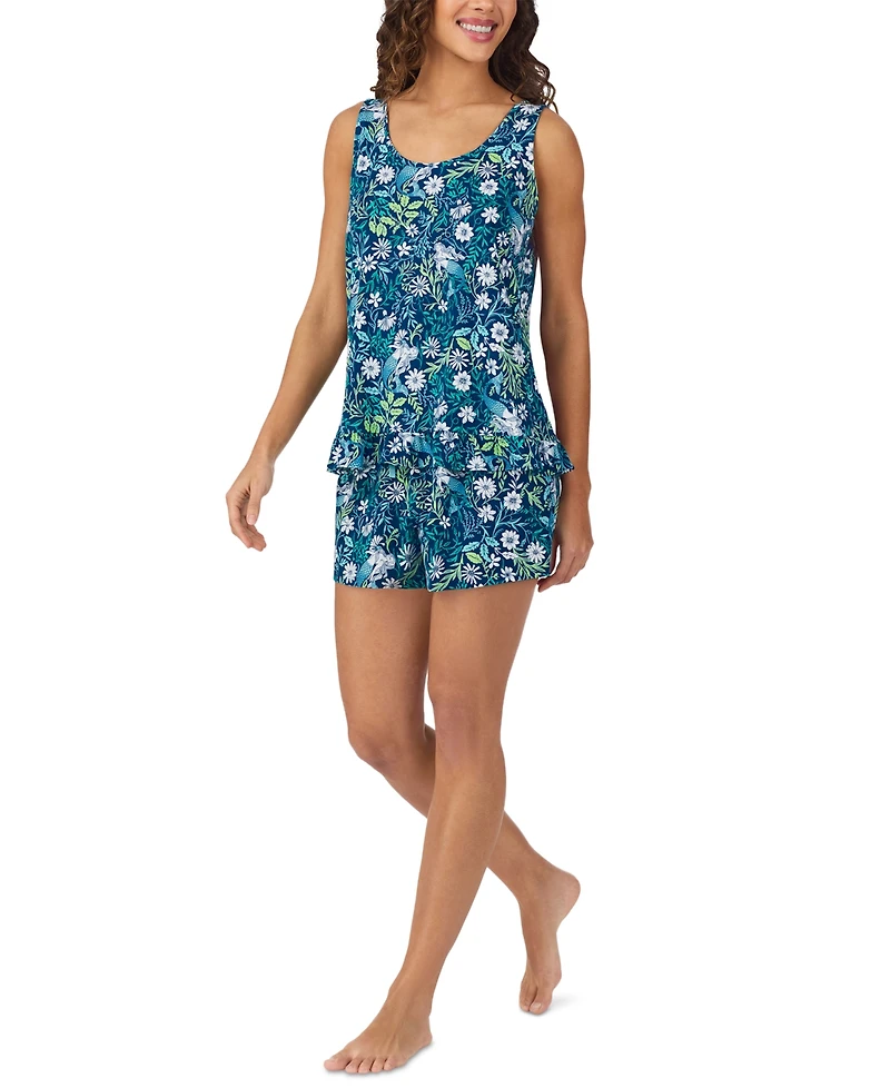 Cuddl Duds Women's Printed Sleeveless Boxer Pajama Set