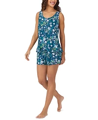 Cuddl Duds Women's Printed Sleeveless Boxer Pajama Set