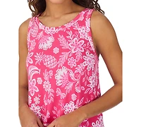 Cuddl Duds Women's Printed Sleeveless Midi Nightgown