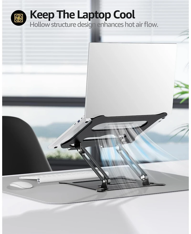 Laptop Notebook Stand Holder Adjustable Portable Riser Compatible with MacBook Air Pro Hp Dell Xps Lenovo All Laptops 10-15.6"