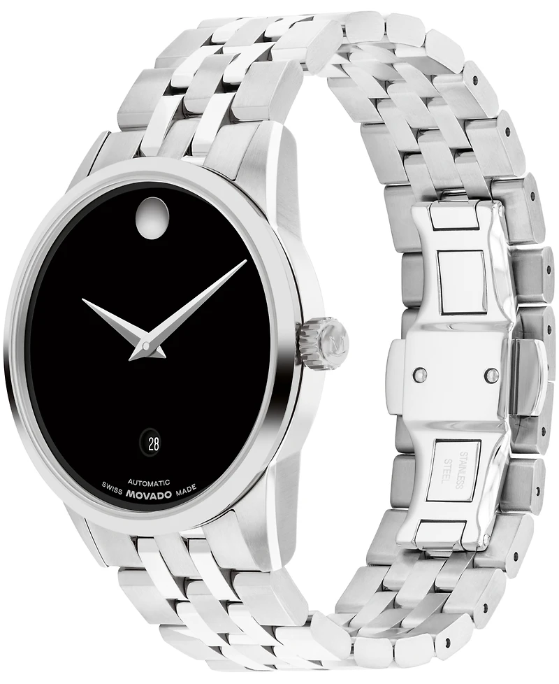 Movado Men's Museum Classic Swiss Automatic Stainless-Steel Watch, 40mm