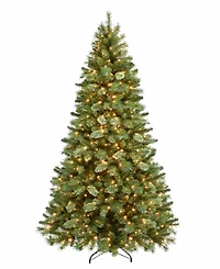 Puleo International 7.5 ft. Pre-Lit Teton Pine Artificial Christmas Tree with 600 Clear Ul listed Lights