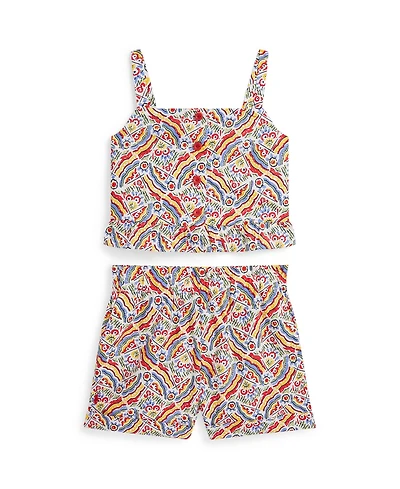 Polo Ralph Lauren Toddler and Little Girls 2-Piece Riviera-Print Top Short Set