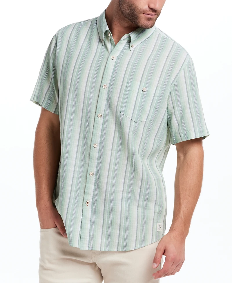 Weatherproof Vintage Men's Regular-Fit Textured Stripe Button-Down Shirt