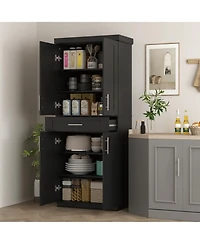 Homcom Kitchen Pantry with Doors and Drawer