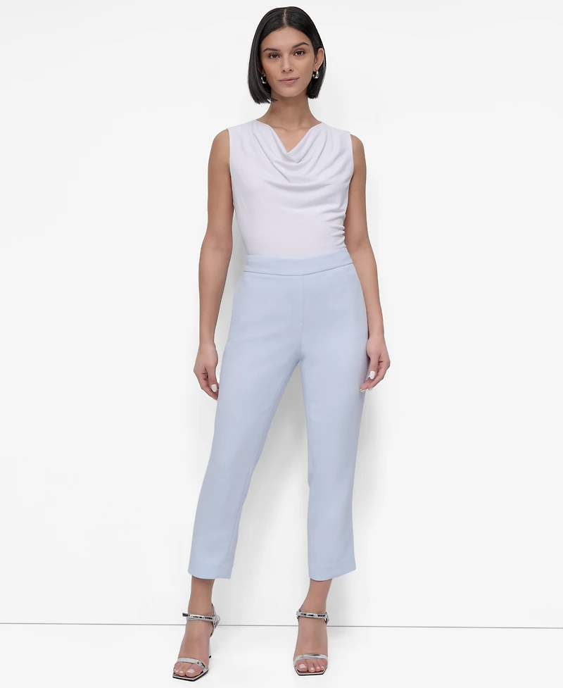 Dkny Women's High Rise Cropped Straight-Leg Pants