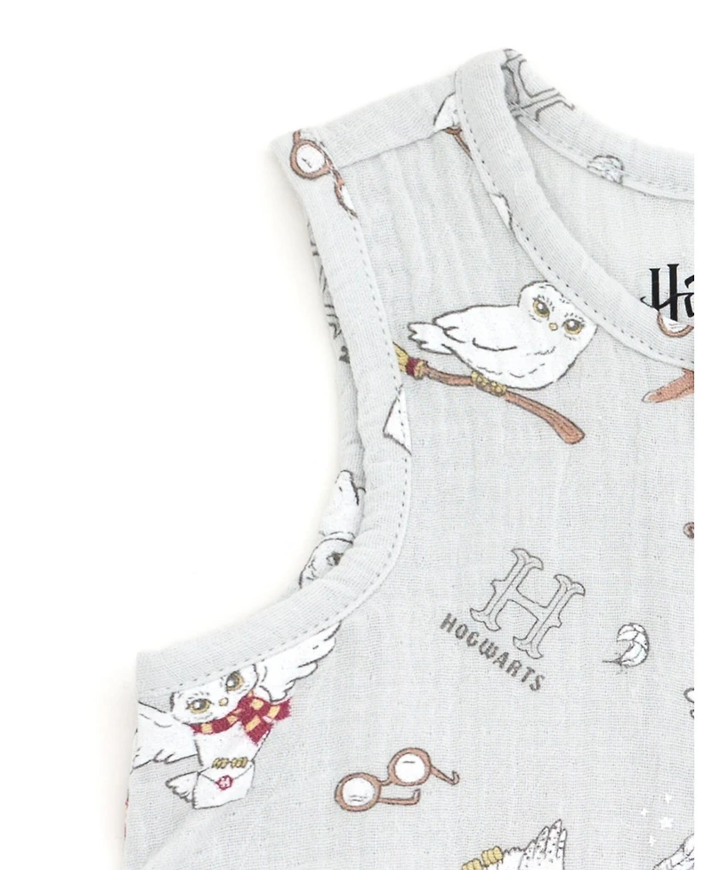 Harry Potter Baby Boys Hedwig Henley Sleeveless Romper