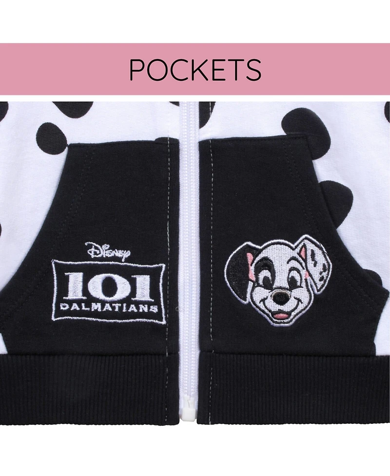 101 Dalmatians Toddler Girls Disney Lilo & Stitch French Terry Zip Up Cosplay Hoodie