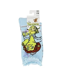 Shrek Women's Fiona & Butterflies Blue Casual Crew Socks