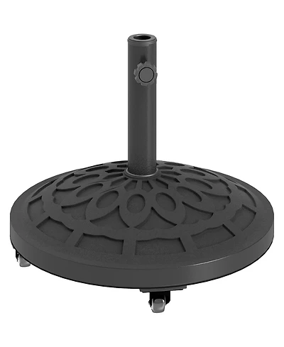Outsunny Round Patio Umbrella Base with Wheels