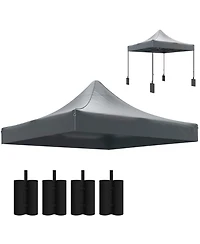 Outsunny 10' x Pop up Canopy Replacement Top with Weight Bags, Multi