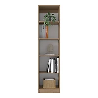 Vinton Xs Bookcase Compact Bookshelf with Multiple Shelves, Natural Oak / White