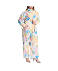 Eloquii Women's Plus Printed Wide Leg Pant