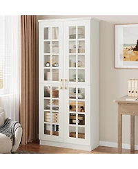 Tribesigns 71" Tall Storage Cabinet with Doors, Kitchen Pantry Cabinet with Adjustable Shelves, Kitchen Cupboard Food Pantry Floor Storage Cabinet for