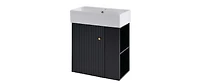 30" Bathroom Vanity with Sink Top, Bathroom Vanity Cabinet with Door and Two Drawers, Solid Wood Frame