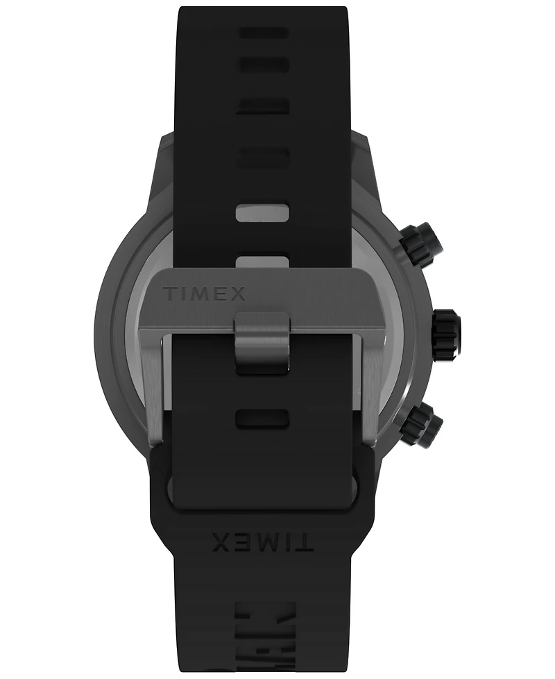 Timex Men's Chronograph Black Silicone Watch, 44mm