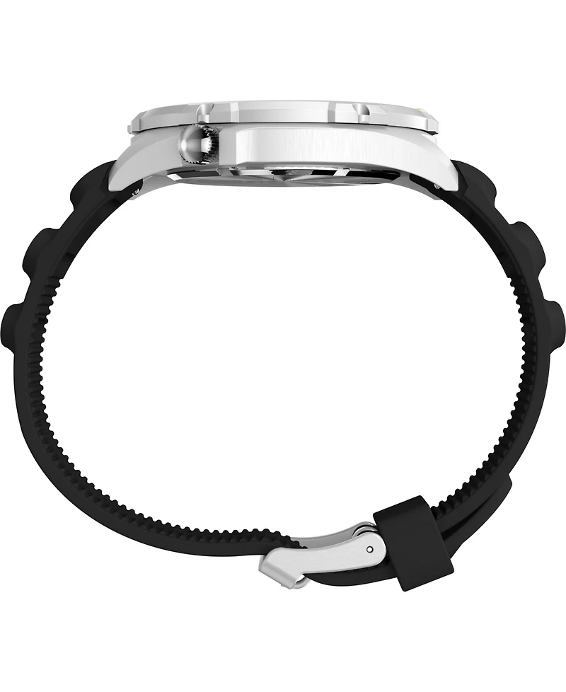 Timex Men's Quartz Analog Black Rubber Watch, 46mm