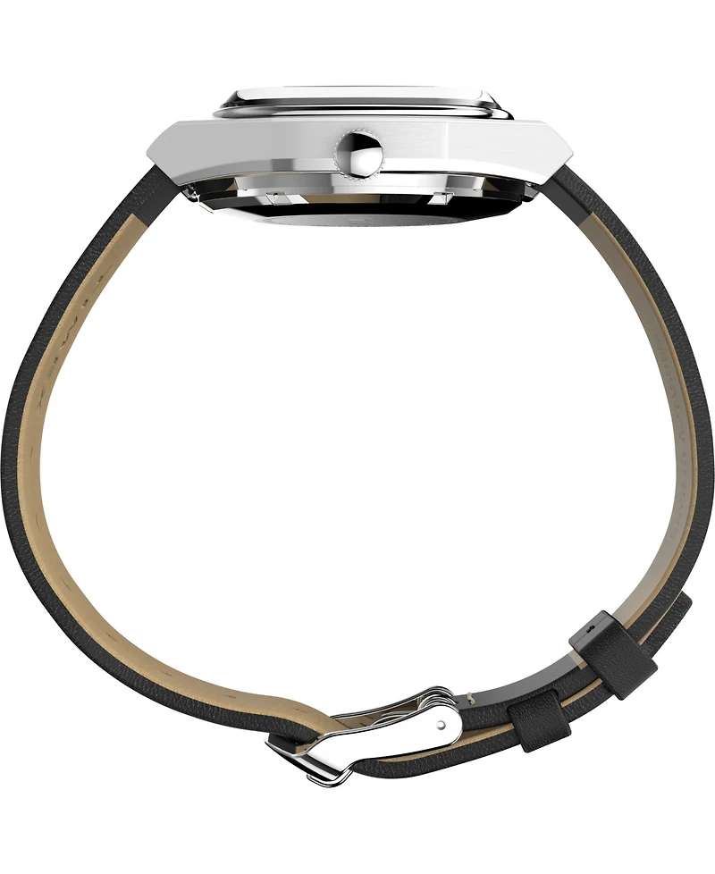 Timex Men's Mechanical Automatic Black Leather Watch, 34mm