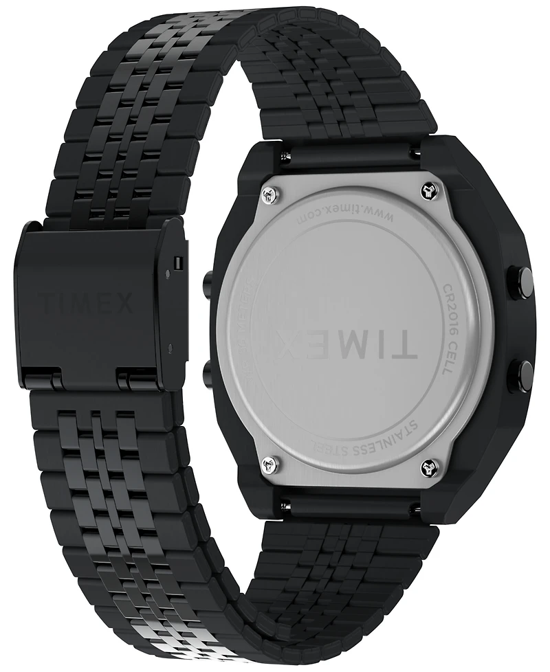 Timex Men's Quartz Digital Black Stainless Steel Watch, 36mm