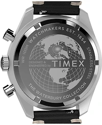 Timex Men's Quartz Analog Black Leather Watch, 41mm