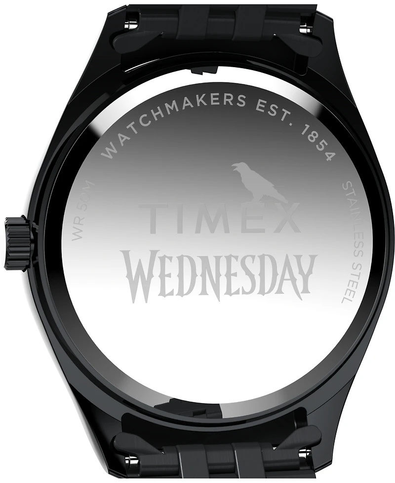 Timex Men's Quartz Analog Black Stainless Steel Watch, 36mm