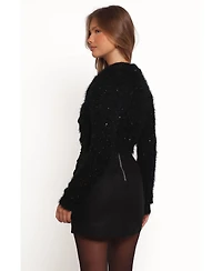 Petal and Pup Women's Capra Fuzzy Tie Front Cardigan