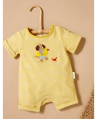 Purebaby Baby Yellow Striped Short Romper