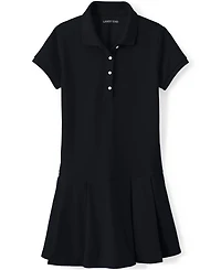 Lands' End Big Girls Short Sleeve Mesh Pleated Polo Dress