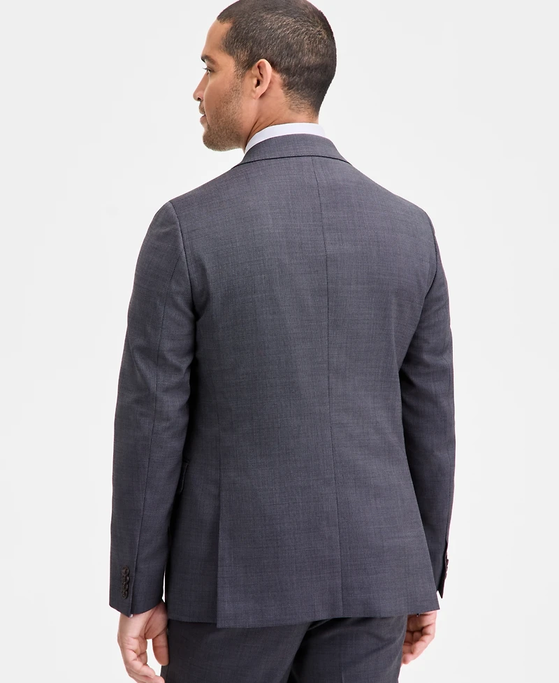 Ted by Baker Men's Modern-Fit Charcoal Birdseye Wool-Blend Suit Separate Jacket