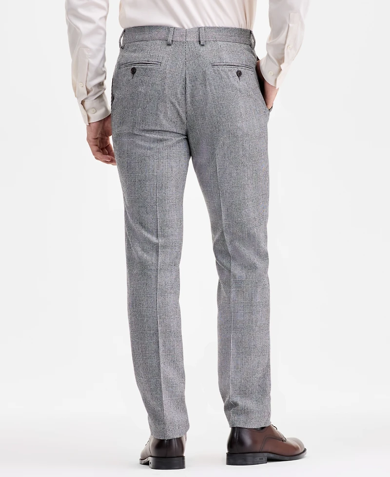 Ted by Baker Men's Modern-Fit Stretch Black & White Wool-Blend Suit Separate Pants