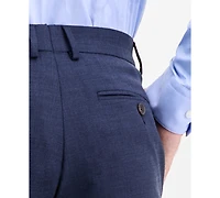 Ted by Baker Men's Modern-Fit Stretch Blue Sharkskin Wool-Blend Suit Separate Pants