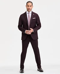 Ted By Ted Baker Mens Modern Fit Stretch Bordeaux Wool Blend Suit Separates