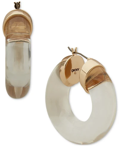 Dkny Medium Clear or Colored Resin Puffy Hoop Earrings