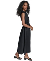 Calvin Klein Women's Cotton Drawstring Sleeveless Midi Dress