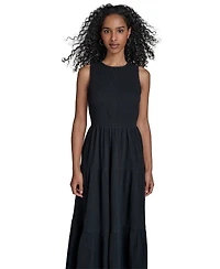 Calvin Klein Women's Cotton Smocked Tiered Maxi Dress