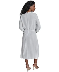 Calvin Klein Women's Tie-Neck Pleated-Skirt Dress