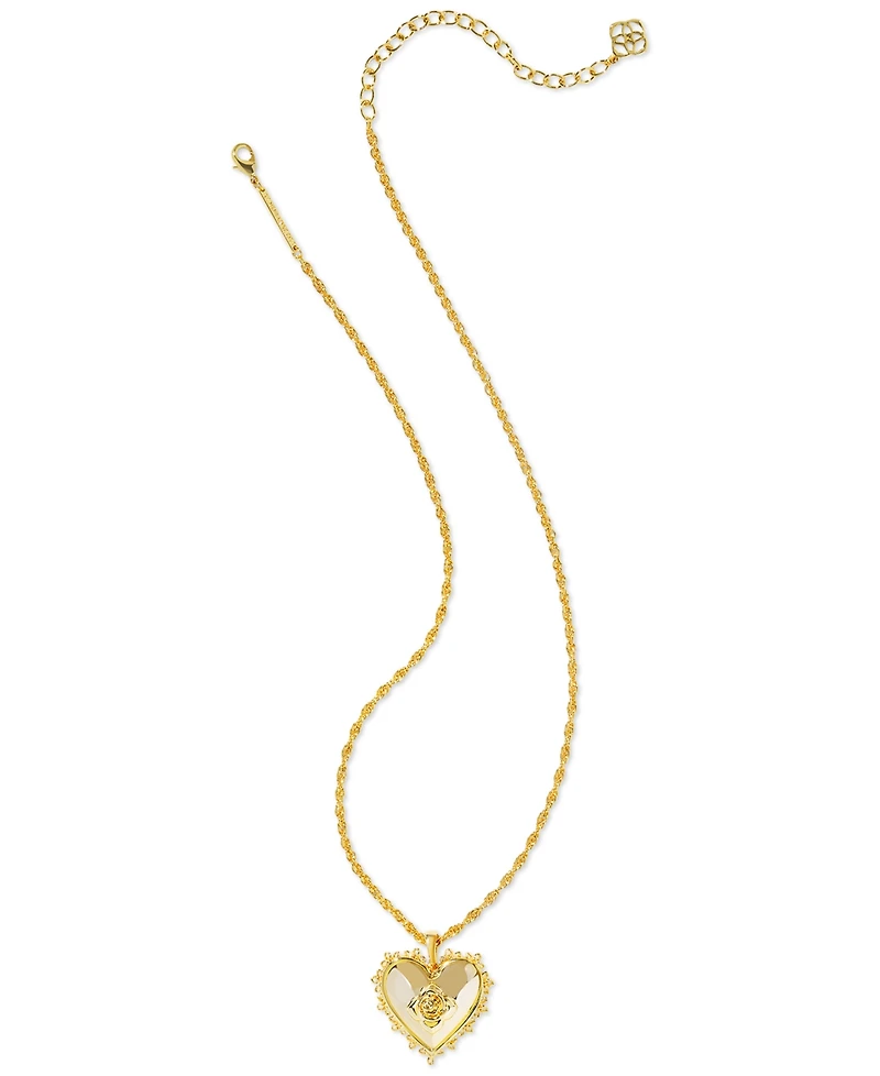Kendra Scott Rose Heart Locket Pendant Necklace, 16" + 3" extender